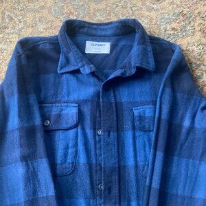 Long-Sleeve Flannel Pocket Shirt for Boys, blue plaid, XL (14-16)